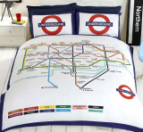 London Underground Tube Map Double/US Full Duvet Cover and Pillowcase Set