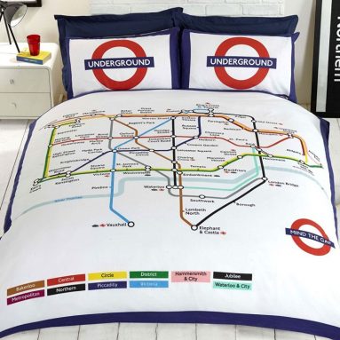 London Underground Tube Map Double/US Full Duvet Cover and Pillowcase Set