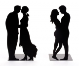 Love Metal Bookend Black Pair
