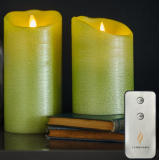 Luminara Set of 2 Moving Wick Flameless Candles with Remote