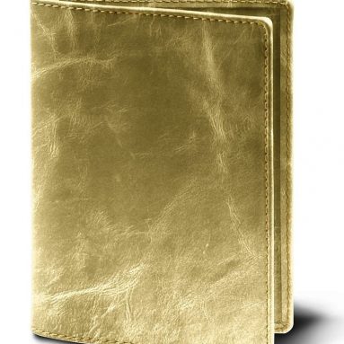Luxury Passport Holder – Golden – Metallic Leather
