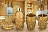 Luxury Royal Resin Broken Goldleaf Bathroom Accessory Set