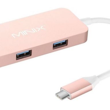 MINIX NEO C Mini, USB-C Multiport Adapter with HDMI – Rose Gold
