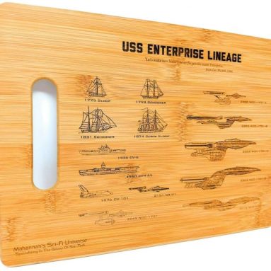 Mahannah’s Sci-Fi Universe Bamboo Star Trek Cutting Board