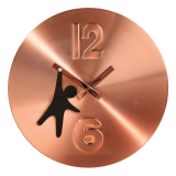 Man Grabbing Clock Hand Copper Finish Wall Clock