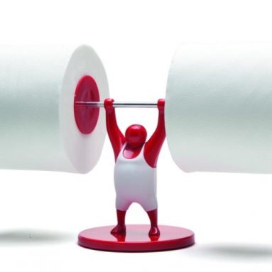 Man Weightlifter Bathroom Toilet Paper Tissue Roll Holder
