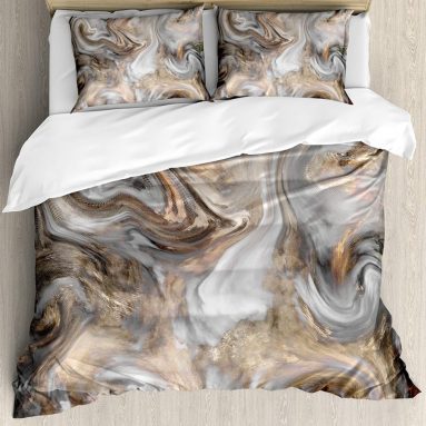 Marble Duvet Cover Set Queen Size