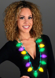 Mardi Gras LED Jumbo Bulbs Christmas Lights Necklace