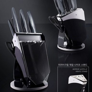 Master Knife Block Set All-In-One Premium Knife Set with Mirror Acrylic Knife Stand