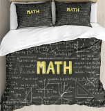 Mathematics Classroom Decor King Size Duvet Cover Set