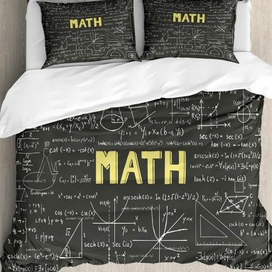 Mathematics Classroom Decor King Size Duvet Cover Set