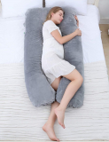 Meiz Full Pregnancy Pillow with Hypoallergenic Velvet Cover