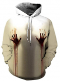 Men Halloween 3D Print Pullover Hoodie Thick Winter Sweatshirt with Kangaroo Pocket