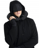 Men Travel Jacket Hoodie 10 Pockets Travel Pillow Eye Mask Face Mask Gloves