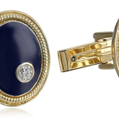 Men’s 18k Gold Diamond Cuff Links