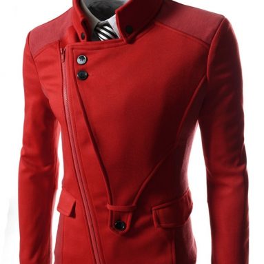 Mens Casual Rider Style Stretchy Slim Zipper Jacket Jumper