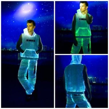Men’s Fiber Optic Light up Sleeveless Hoodie