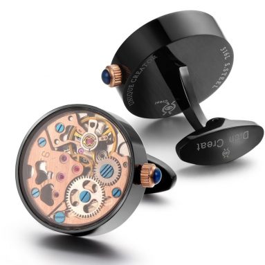 Working Movement Cufflinks Covered with Glass