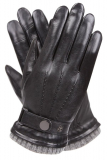 Men’s Texting Touchscreen Winter Warm Sheepskin Leather Daily Dress Driving Gloves Wool/Cashmere Blend Cuff