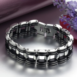 Men’s Titanium Bracelet Harley Bike Chain Design Pain Relief Sporting