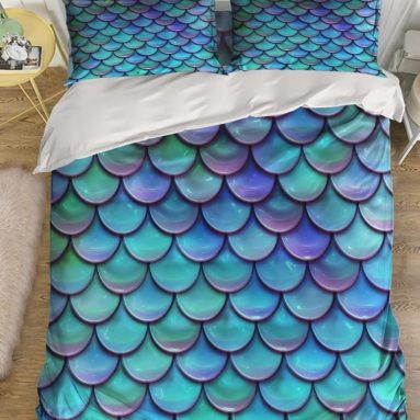 Mermaid Fish Scales Bedding Duvet Cover Set