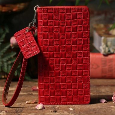 Mesh Pattern Cow Leather Craft Cell Phone Case for Samsung Galaxy S8  S8+