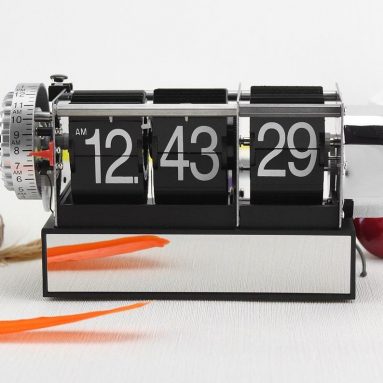 Metal Flip Down Desk Clock Creative Small Alarm Clock