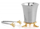 Michael Aram Footed Ice Bucket and Cold Hands Ice Tongs