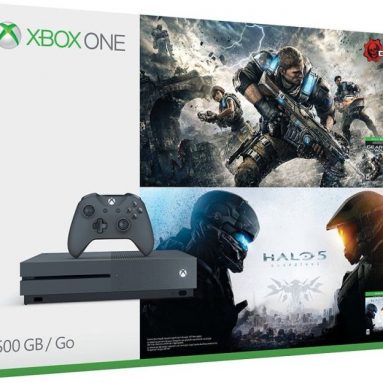 Microsoft Xbox One S 500GB Console – Gears of War & Halo Special Edition Bundle