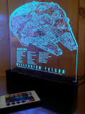 Millennium Falcon Laser Engraved 16 Color LED Light wRemote