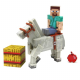 Minecraft Steve with White Horse 3-Inch Action Figure