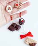 Mini Food Choco-Strawberry Sweets Necklace