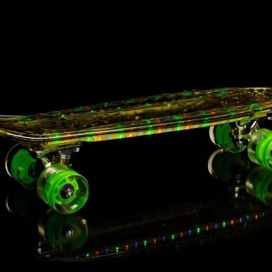 Mini Retro Cruiser Skateboard – Blue Glow in the Dark