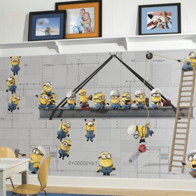 Minions at Work XL Chair Rail Prepasted Ultra Strippable Mural
