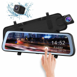 Mirror Dash Cam Backup Camera 9.66″ Full Touch Screen Stream Media Dual Lens Full HD Reverse Camera