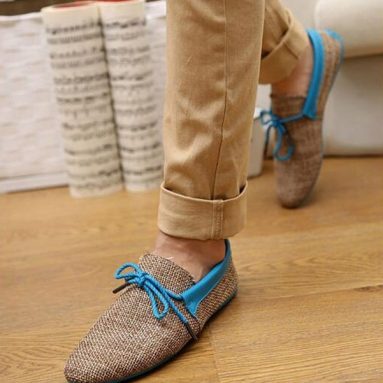 Mljsh Men’s Casual Breathable Weave Slip On Loafers Driving Moccasins Boat Shoes