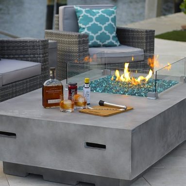 Modern Concrete Fire Pit Table