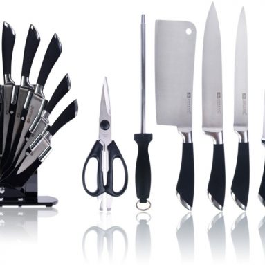 Modern Forged Kitchen Knife Set with Voguish Storage