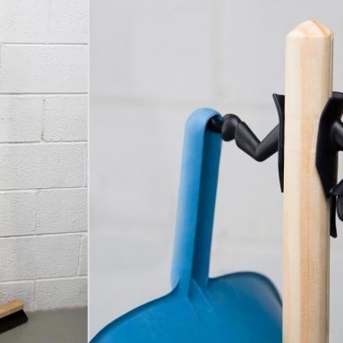 Mr. Brooman White Dustpan Holder and Broom Hanger