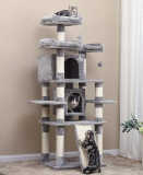 Multi-Level Cat Tree with Sisal-Covered Scratcher Slope, Scratching Posts