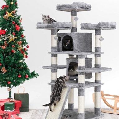 Multi-Level Cat Tree with Sisal-Covered Scratcher Slope