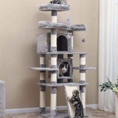 Multi-Level Cat Tree with Sisal-Covered Scratcher Slope