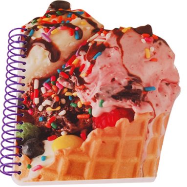 ICE CREAM SUNDAE SHAPED & SCENTED NOTEBOOK