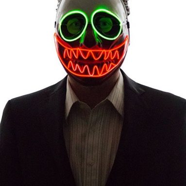 Neon Nightlife Men’s Light Up Creepy Puppet Mask