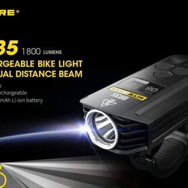 Nitecore BR35 1800 Lumen Dual Beam OLED Display Rechargeable Bicycle Headlight with Remote Control