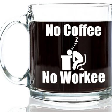 No Coffee No Workee Funny Glass Coffee Mug