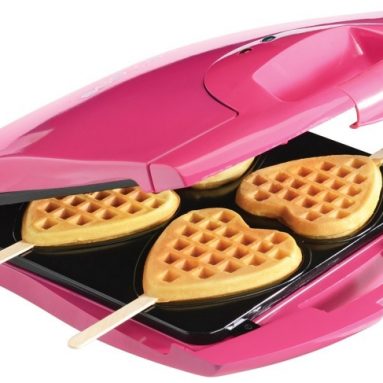 Nonstick Waffle Maker Makes 4 Heart Waffles