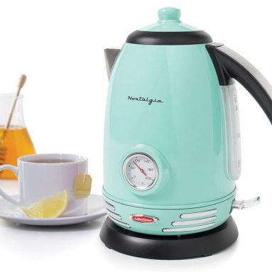 Nostalgia Retro Stainless Steel Electric Water Kettle