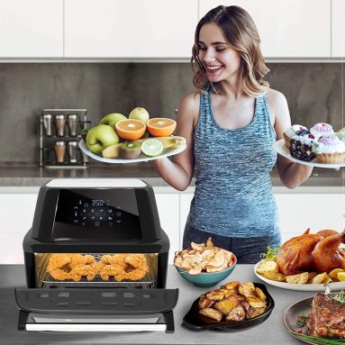 NutriChef Power Air Fryer Plus Food Dehydrator And Rotisserie Oven