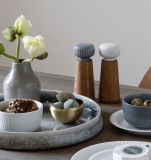 Oak and Porcelain Pepper Mill / Pepper Grinder